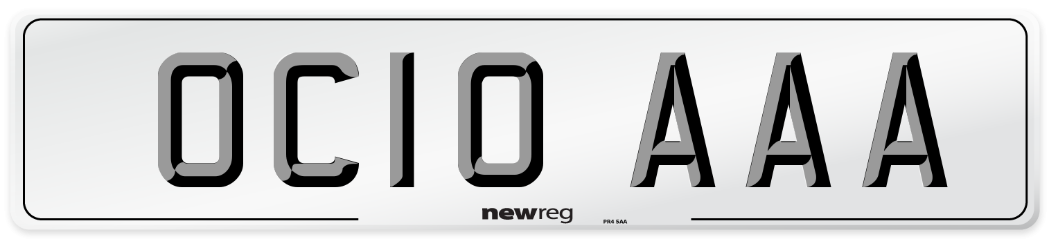 OC10 AAA Number Plate from New Reg